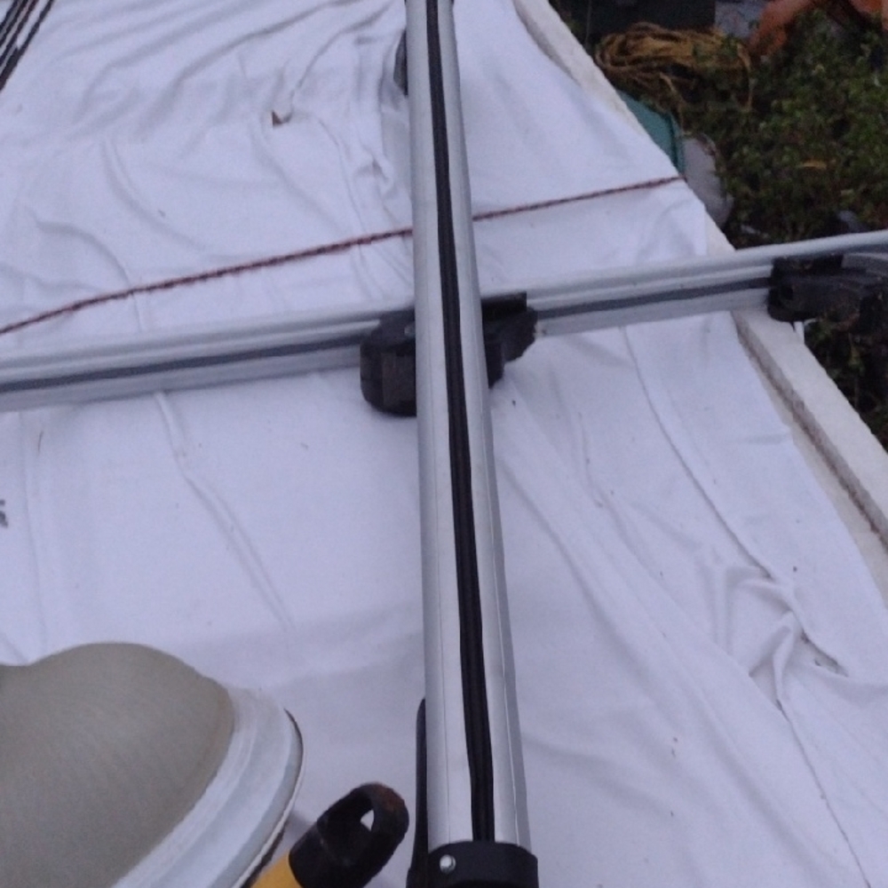 Silver Metal Roof Top Rack Pair